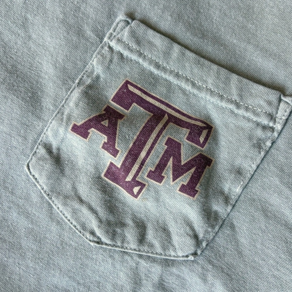 Comfort Colors Texas A&M University T-Shirt Mens 2XL Grey Pocket Tee 12th Man - Picture 5 of 9